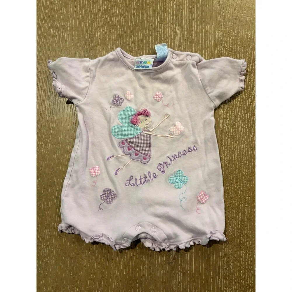Baby Girls Pink Romper Outfit Lot Ralph Lauren Little English Miniwear 12M 4PC